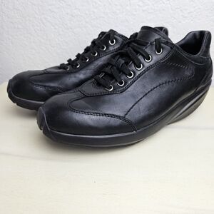 Size 8-8.5 MBT Pata Women's Oxford Lace Casual Dress Comfort, Soft Black Leather
